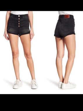 One Teaspoon Black Oak Lovers Distressed Denim Shorts